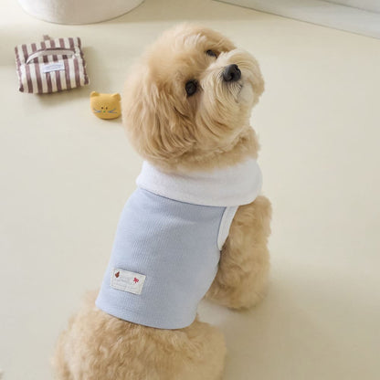 ボウカラー クロップTシャツ (スカイブルー)