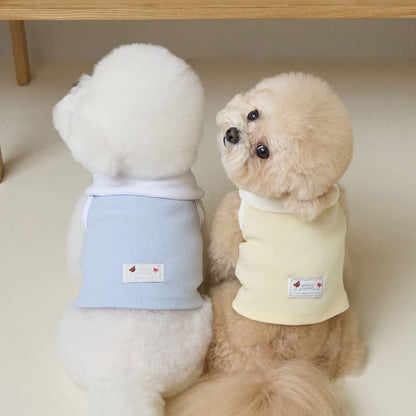 ボウカラー クロップTシャツ (スカイブルー)