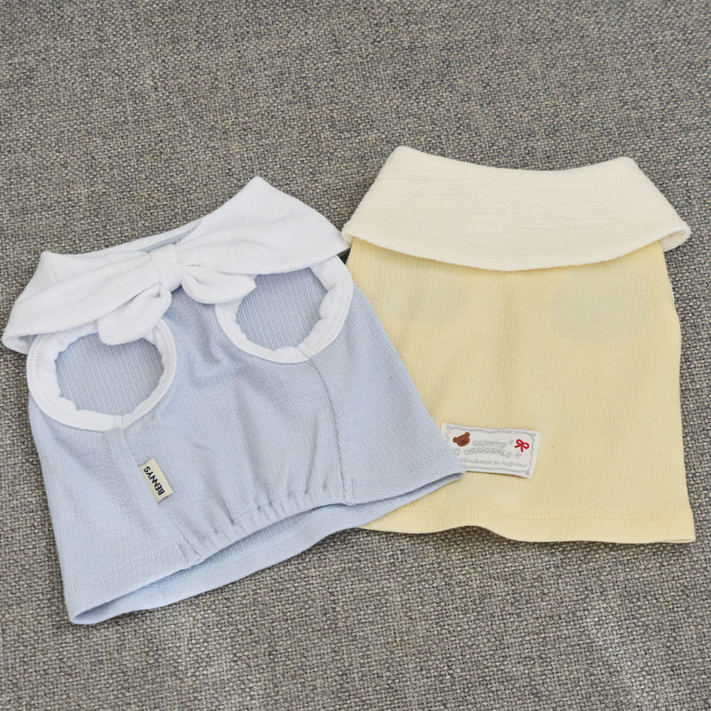 ボウカラー クロップTシャツ (イエロー)