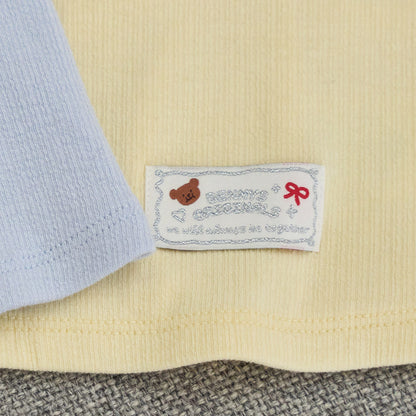 ボウカラー クロップTシャツ (イエロー)