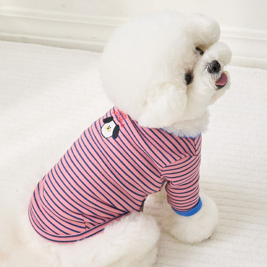 MY PUPPY STRIPE T-SHIRT (PINK)