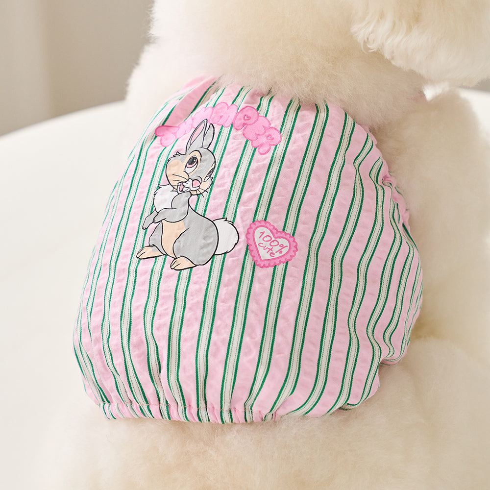 [DISNEY] THUMPER STRIPE CROP TOP (PINK)