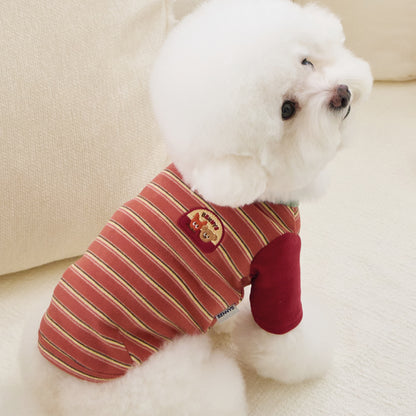 オータム ストライプ Tシャツ (レッド)
