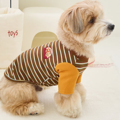 オータム ストライプ Tシャツ (カーキ)
