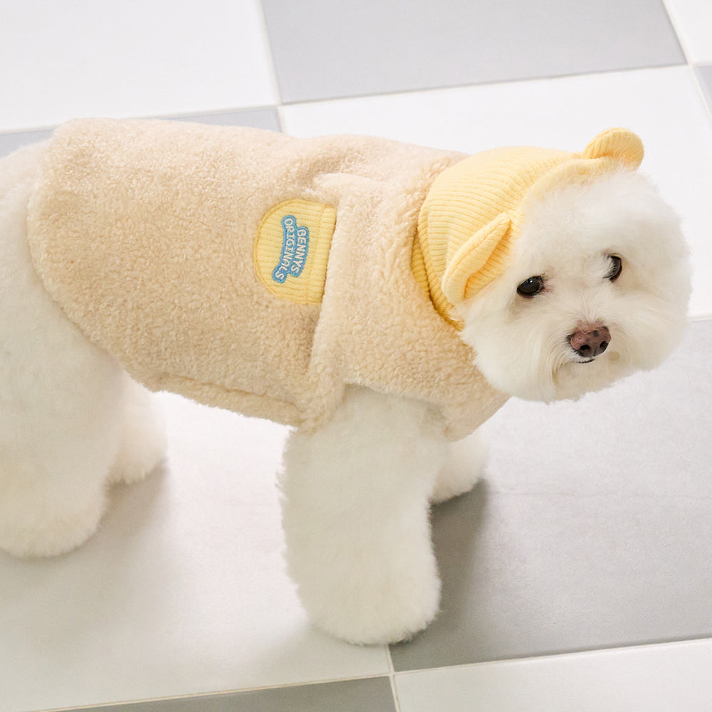 BEAR SNOOD FLEECE JUMPER (IVORY)